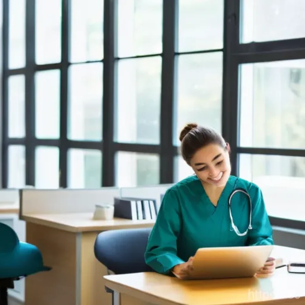 치과의사 전문의 시험 준비 노하우 - **Prompt:** A focused and determined female dental student, in her mid-20s, sits at a modern, well-l...