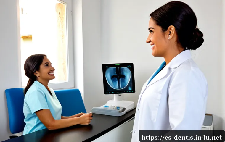치과 병원 홍보 콘텐츠 작성법 - Photorealistic modern dental clinic in a Spanish-speaking city, friendly Hispanic female dentist in ...