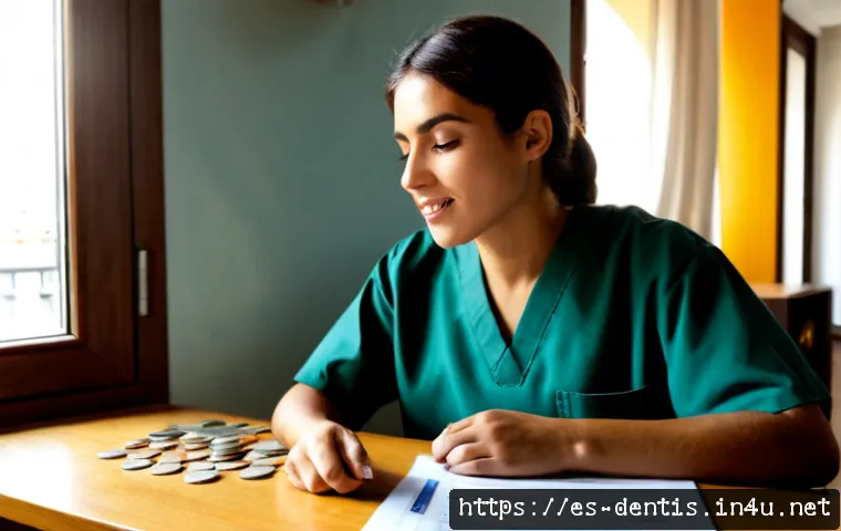 치과의사 면허 시험 기출 문제 분석 - Photorealistic Spanish dental licensing exam study scene, young adult dental graduate analyzing past...